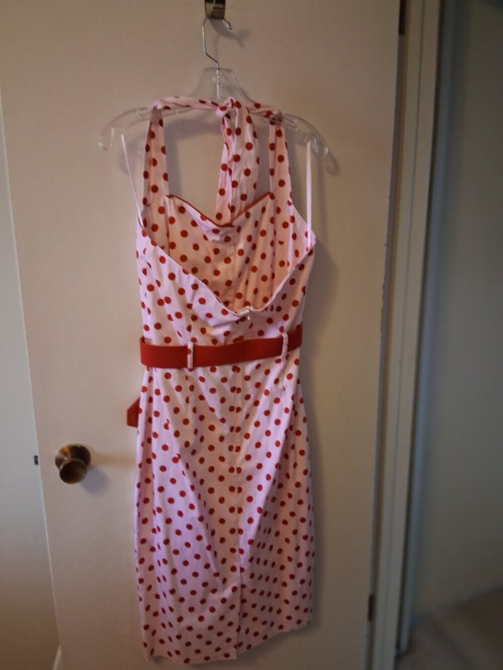 RARE! Pinup Retro Polka Dot Pencil Dress, L, UK 14, NWT, - Picture 6 of 10
